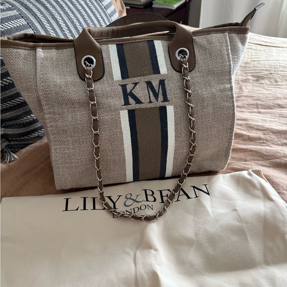 lily&Bean Handbags - Lily & Bean canvas Tote Bag with Chain Strap monogrammed